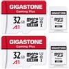 Gigastone 【Solo per Switch 1】GIGASTONE MicroSD 32 GB, Gaming Plus, Set da 2, Per Nintendo Switch Gopro Fotocamere Videocamera Tablet, fino a 90/20 MB/Sec (R/W) + Adattatore Scheda SD, UHS-I A1 U3 V30 MicroSDXC