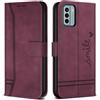 Bravoday Cover per Nokia G22 / Nokia G22, Flip Custodia in Pelle PU con Slot per Schede, Portafoglio Custodia per Nokia G22 / Nokia G22, Vino Rosso