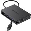 Cable Matters Hub multiporta USB C 8 in 1 con doppia porta HDMI, ricarica PD da 140 W, Gigabit Ethernet, trasferimento dati a 10 G su 3 porte USBC e USBA 3.2 Gen 2, 1 porta USB 2.0 per tastiera/mouse