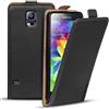 Verco Flip Cover per Samsung Galaxy S5, Custodia verticale Flip Case compatibile con Samsung S5 Neo, Nero