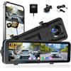 GOHHDL Dashcam 4K Anteriore e Posteriore, Telecamera Touchscreen da 10.88 Pollici 4K+1080P con GPS, ADAS, APP, visione notturna, sensore G, Registrazione in loop, monitoraggio parcheggio 24 ore su 24