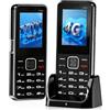 Drepint 4G Telefono Cellulare per Anziani con Tasti Grandi e Base di Ricarica, Supporto SIM Doppio, Volume Elevato, Pulsante SOS, Display da 2,4", 288 Ore di Standby, Chiamata Rapida, Fotocamera, USB-C