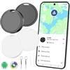 CooAoo Smart Tag Android Tracker, Trova chiavi compatibile con Google Find Hub Valigia Tracker senza ABO Bluetooth KeyFinder per valigia, chiavi, bagagli, borse, confezione da 4
