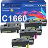 Tito-Express EcoSerie C1660 Compatibile con Toner Dell C1660 W - 59311130 59311129 59311128 593211131 Multipack Cartucce C1660w Nero Ciano Giallo Magenta Confezione da 4