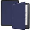 Saturcase - Custodia a libro per Amazon Kindle 2019, in pelle sintetica, ultra sottile, leggera, con funzione di accensione e spegnimento automatico, per Amazon Kindle 2019 (10a generazione) Dark Blue