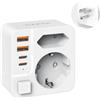 THUNIX Adattatore Presa Americana, 6 IN 1 Adattatore da Viaggio Presa Spina USA Tipo B con 2 USB C(5V 3.4A 17W), 2 USB A per America, Cambogia, Canada, Colombia, Costa Rica, Cuba