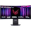 LG UltraGear OLED 34GS95QE Monitor Gaming 34, 21:9 Curvo (800R), WQHD (3440x1440), OLED, 240Hz, 0,03ms (GtG), G-Sync, FreeSync Premium Pro, HDR 400 True Black, HDMI 2.1, DisplayPort, Nero
