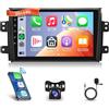 VECHTEL 2G+64G Autoradio Android 13 per Suzuki SX4 2006-2013 Fiat Sedici 2005-2014, 9 HD Schermo Tactile Stereo Auto co Carplay Android Auto Wireless GPS Wi-Fi USB Bluetooth Radio FM RDS Retrocamera