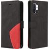 Fatcatparadise Cover per Samsung Galaxy Note 10 PRO, Flip Caso in PU Pelle Case Cover Libro Portafoglio Protettiva Custodia con TPU Antiurto,[Kickstand][Slot per Schede][Magnetica] (Nero)