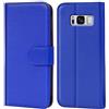 Verco custodia per Samsung Galaxy S8 Plus, Case per Galaxy S8+ Cover PU Pelle Portafoglio Protettiva, Blu