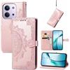 Fertuo Cover per Xiaomi Redmi 15C 4G / 5G, Custodia Portafoglio a Libro in Pelle Flip Case con Porta Carte, Chiusura Magnetica e Stand [Disegni di Mandala] Interno Silicone Sottile Antiurto, Oro Rosa