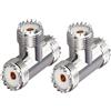 TUOLNK Connettore UHF Triple Tee UHF Femmina a Dual UHF Femmina Adattatore coassiale splitter a 3 vie PL259 SO239 Adattatore a forma di T per Ham Radio Antenna CB 2 pezzi