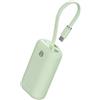 iWALK Mini Power Bank Portatile 10000 mAh, Caricatore Rapido USB-C 22.5 W con Cavo Integrato, Batteria Ultracompatta per iPhone 17/16/15 Series, Samsung e Google, Verde