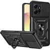 ESTH® Cover per Xiaomi Redmi Note 12 4G con Custodia per Fotocamera Scorrevole e Supporto ad Anello [Custodia Paraurti Compatibile con Supporto Magnetico per Auto], Nero