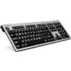Logickeyboard XL-Print Alu bianco su nero fr. (PC/Sottile)