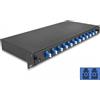 Delock Scatola di giunzione in fibra ottica da 19" 12 x LC Duplex OS2 1U pronta