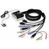 ATEN Switch KVM cavo USB HDMI/audio a 2 porte con selettore porta remota (CS692
