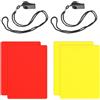 TYFGRT 2 Cartellini Rossi E 2 Cartellini Gialli, Viene Fornito con 2 Fischietti in Plastica, Cartellini per Arbitri di Calcio, Accessori per Arbitri di Calcio, Accessori per Partite di Calcio