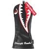 SHABIER Golf Black Flying Tiger Warshark Driver Cover, Cuoio, per 460cc Driver, Fairway, Hybrid, Numeri intercambiabili