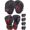AQF Guantoni Da Boxe Con Colpitori Boxe, Adulto Kit Di Kick Boxing, Guanti Pugilato & Pao Muay Thai Set Per Sacco Da Box Allenamento, Boxing, MMA, Karate & Arti Marziali Uomo Donna (Rosa, 12oz)