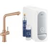 Grohe Blue Home Starter kit 31 454 DL1 Miscelatore cucina multifunzione con sistema filtrante dell'acqua finitura Bronzo - Oro rosa spazzolato - 31454DL1