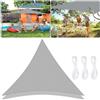 NXPZ Vela Ombreggiante Triangolare 3 x 3 x 3 m, Tenda da Sole per Esterno, Impermeabile Protezione UV, Tenda a Vela per Terrazzo, Giardino, Balcone, Campeggio, Piscina