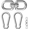 XRVRILE Girevole girevole in acciaio inox M8 con 2 moschettoni, grande, giunto girevole in acciaio inox 304 per poltrona sospesa, girevole in acciaio inox per sedia sospesa, sacco da boxe, griglia