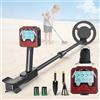 Jradse Metal Detector Bambini, Metal Detector per Bambino con Asta Regolabile, 2 Modalità Display LCD, Bobina di Ricerca Impermeabile, Ad Alta Sensibilità Metal Detector per Bambini con Borsa Pala Rastrello