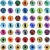 PATIKIL 100Pz Occhi Drago 12mm, Occhi Vetro Rotondi Animali Occhi Uncinetto, Colori Misti