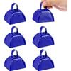 PATIKIL 6pz Campanacci Mucche Partite Calcio, Campane da 3 Pollici per Eventi Sportivi Sfusi Produttori Rumore Forte Campana per Mucche Metallo Manico per Tifo Matrimonio, Blu