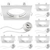 ledscom.de 6x cornice da incasso a soffitto RIR cornice da incasso angolare bianca opaca (LED/alogena/GU10/MR16/PAR16/50mm) incl. presa GU10