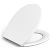 IDEALHOUSE Copriwater con abbassamento automatico, sedile WC facile da montare, coperchio per WC con funzione Quick Release non si scioglie mai occhialini in Duroplast antibatterico, ovale, bianco