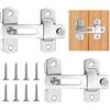 AOOSU Molla Automatica Gradi Chiavistell, 2pz Chiusura a Bullone with Screws, Serratura Scorrevole, per Porte Scorrevoli, Bagni, Legno Giardino, Finestre, Fienili, Cucine (Argento)