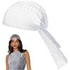 WSOAFVK Copricapo a Rete con Strass Argento, Fascia Capelli Elastica Scintillante per Donna e Ragazza, Turbante Cristallo per Feste in Discoteca, Accessori Costumi Nightclub