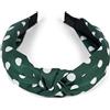 styleBREAKER Cerchietto donna a pois con nodo stile Rockabilly,Verde scuro- | Fascia 5 cm, anima flessibile, rivestimento in poliestere, non stringe, per circonferenza testa 54-58 cm.