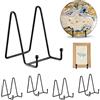 WEKIWGOT 5 Pezzi Supporto Cavalletto Espositore Porta Piatti in Ferro per Decorazioni - Ideale per Libri, Foto, CD e Oggetti da Collezione (4.5 Pollici)