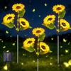 DAZZTIME Lampade Solari per Esterni,3 Pezzi Luci Decorative Solari del Girasole,Luci Solari Girasoli da Giardino,Impermeabile Fiori Solari,per Cortile,Aiuola,Sentiero,Patio,Veranda