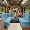 SHUOJIA Fodere per Cuscino per Camper, Jacquard Elasticizzato Copricuscino per Divanolavabili, Coprisedili per Divano, per Carovana RV Roulotte Auto Panca (Light blue,W 60-90cm, D 30-50cm)