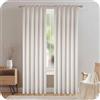 GIRASOLE HOME Coppia Tende Creta Semi Filtranti in Simil Lino Naturale 2 Pannelli da 140x280cm con Tasca