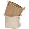 Sea Team Storage Paniers Portaoggetti per contenitori in Juta e Lino di Cotone con Manico Decorativo per Articoli da toeletta per la casa Articoli di cancelleria Varie Giocattoli Jewerly Colore Beige