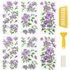 WANDIC 6 fogli di adesivi a tema loto viola, motivo floreale, stile vintage, per fai da te, scrapbooking, foto, mobili, 15 x 30 cm
