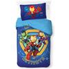 Jay Franco Set di biancheria da letto per bambini Marvel Iron Man e i suoi fantastici amici, super morbido, con federa, solo copripiumino incluso, piumino non incluso, blu, 2 pezzi, per letto singolo