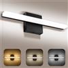 Zaxiva Lampada da Specchio Bagno 40CM, LED 3000-6000K con Interruttore Temperatura, Applique Moderna con Schermo Acrilico, Risparmio Energetico e Durevole, Design Moderno per un'Atmosfera Accogliente
