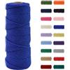 MORAINJAY 3mm Cotone Macramè 100% Naturale,Blu Zaffiro 100m Filato Non Sbiancato Senza Chimici per DIY, Bomboniere, Decorazioni - Cordame in Cotone per Crafts