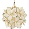 Bieye L31030 Lampada da soffitto Tiffany con motivo floreale in vetro colorato per decorazione domestica (bianco crema, 8 giglio di rosa)