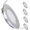 acegoo 4 x faretti led da incasso 12V lampada soffitto dimmerabile argento 3W 6400K downlight bianco freddo alluminio per camper barca roulotte furgone yacht mobile cartongesso