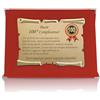 ATS Incisione Targhe & Timbri Targa Compleanno con Pergamena - Targa Celebrativa in Cofanetto Velluto - Idea Regalo Elegante per Compleanno e Ricorrenze - Targa Ricordo (Rosso, 100 Anni)