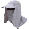 AMOMYDOG Cappello Pescatore, Protezione UV UPF 50+ Cappello Sole con Staccabile Patta del Collo e Copertura del Viso, Cappello Estivo Berretto Unisex per Escursionismo Giardinaggio (Grigio Scuro)