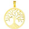 Monde Petit - Pendente ciondolo brillantezza e texture Albero della Vita Oro Giallo 18k - Scatola Regalo - Certificato di garanzia