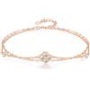 PHNIBIRD Bracciale Donna in Argento Sterling 925 con Perla di nascita trefle a 4 foglie ciondolo Doppio Strato Rosegold Bracciale Donna regalo per mamma moglie figlia